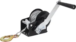 Hand Winch Boat Trailer Winch Heavy Duty Hook with 33ft Steel Cable, Ratchet Manual Operated Winch for Trailers ATV UTV Boat Marine