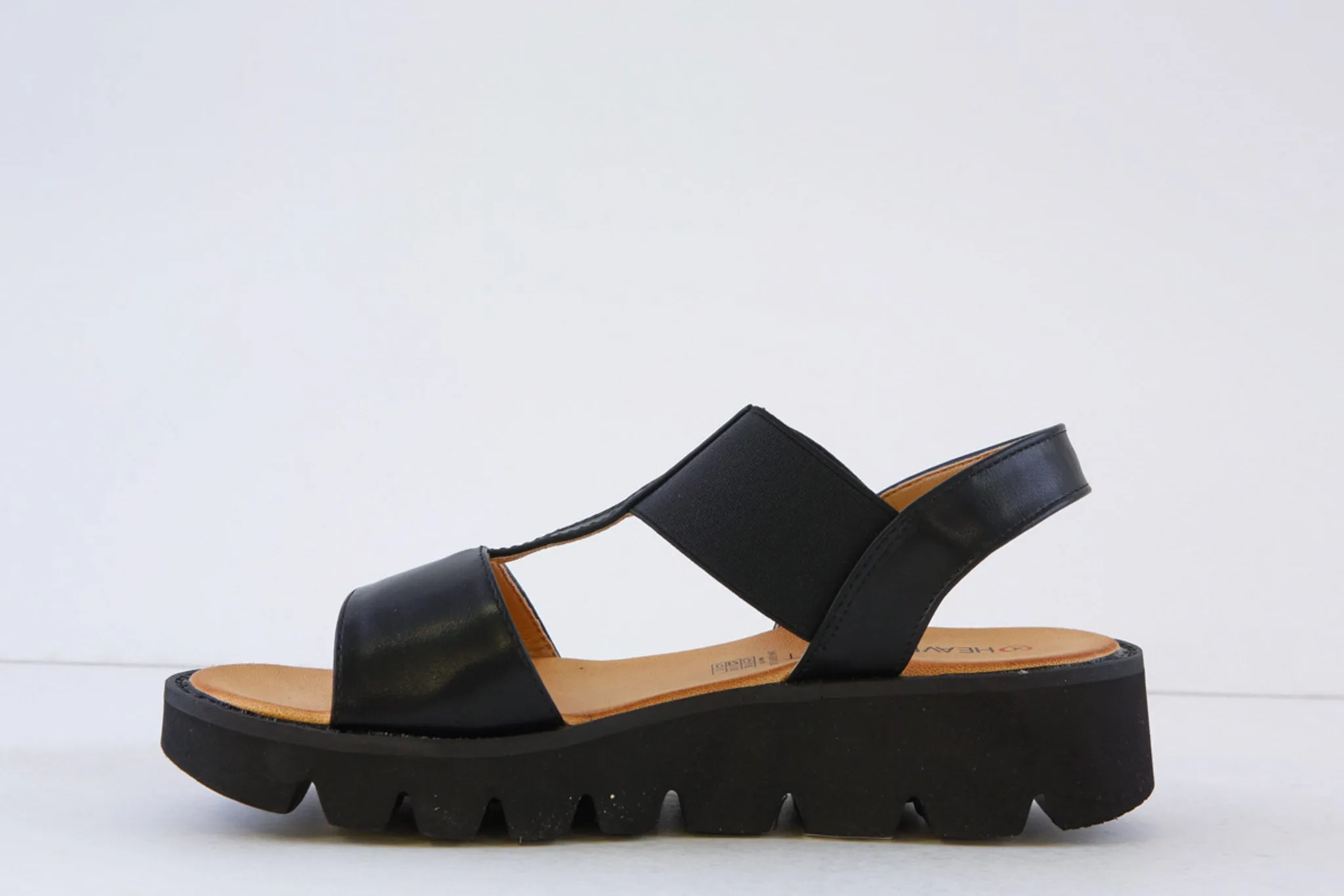 HEAVENLY FEET - RITZ A CHUNKY FLAT SANDAL - BLACK