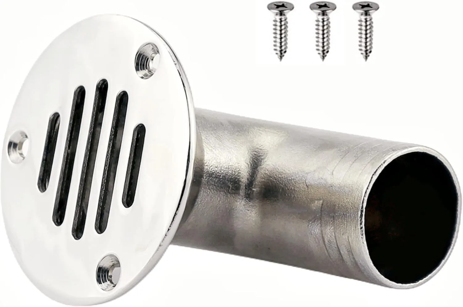 Heavy Duty Marine Boat Floor Drain,316 Stainless Steel 90 Degree Boat Floor Deck Water Drain Thru Hull Plumbing Fitting Hardware,Free Fasterners