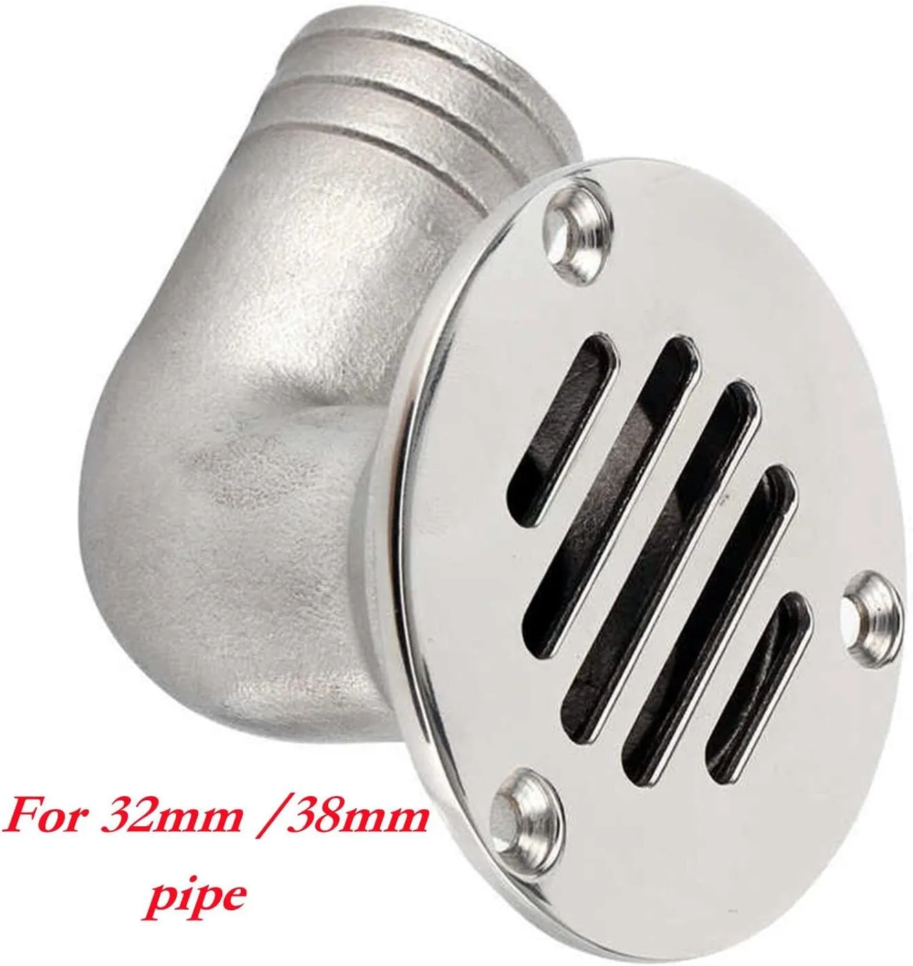 Heavy Duty Marine Boat Floor Drain,316 Stainless Steel 90 Degree Boat Floor Deck Water Drain Thru Hull Plumbing Fitting Hardware,Free Fasterners