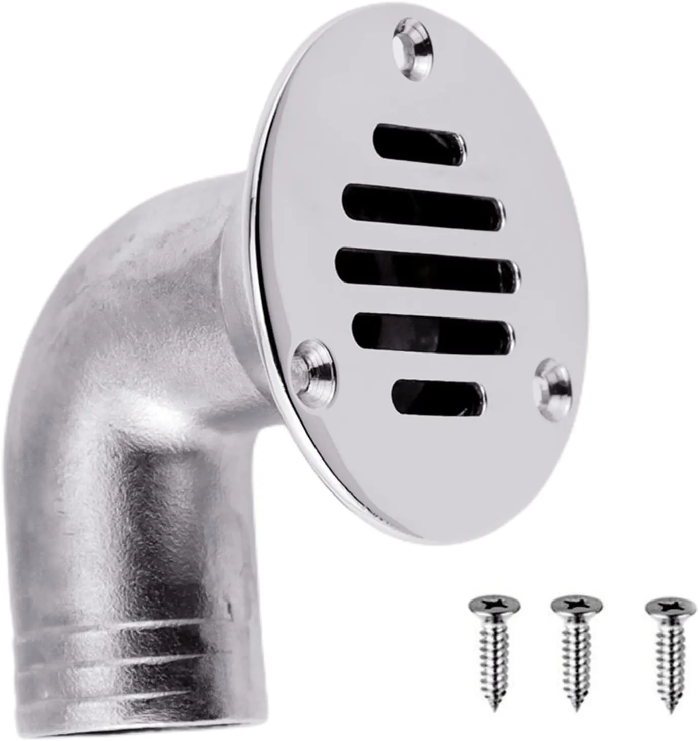 Heavy Duty Marine Boat Floor Drain,316 Stainless Steel 90 Degree Boat Floor Deck Water Drain Thru Hull Plumbing Fitting Hardware,Free Fasterners