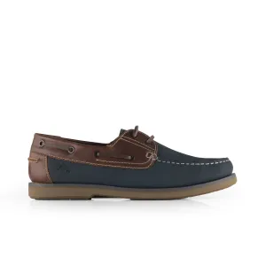 Hector Men's Moccasin Boat Shoes - NAVY BROWN