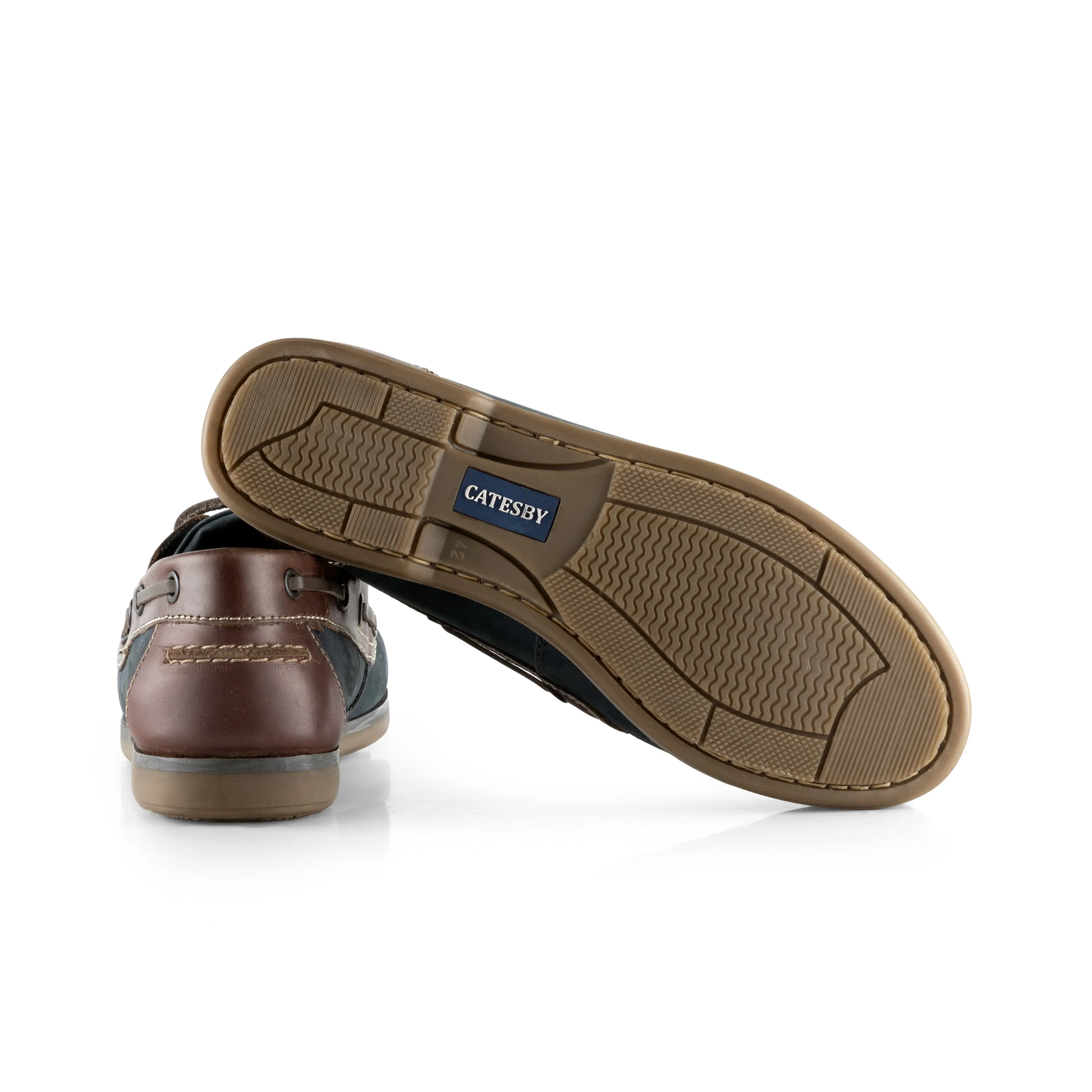 Hector Men's Moccasin Boat Shoes - NAVY BROWN