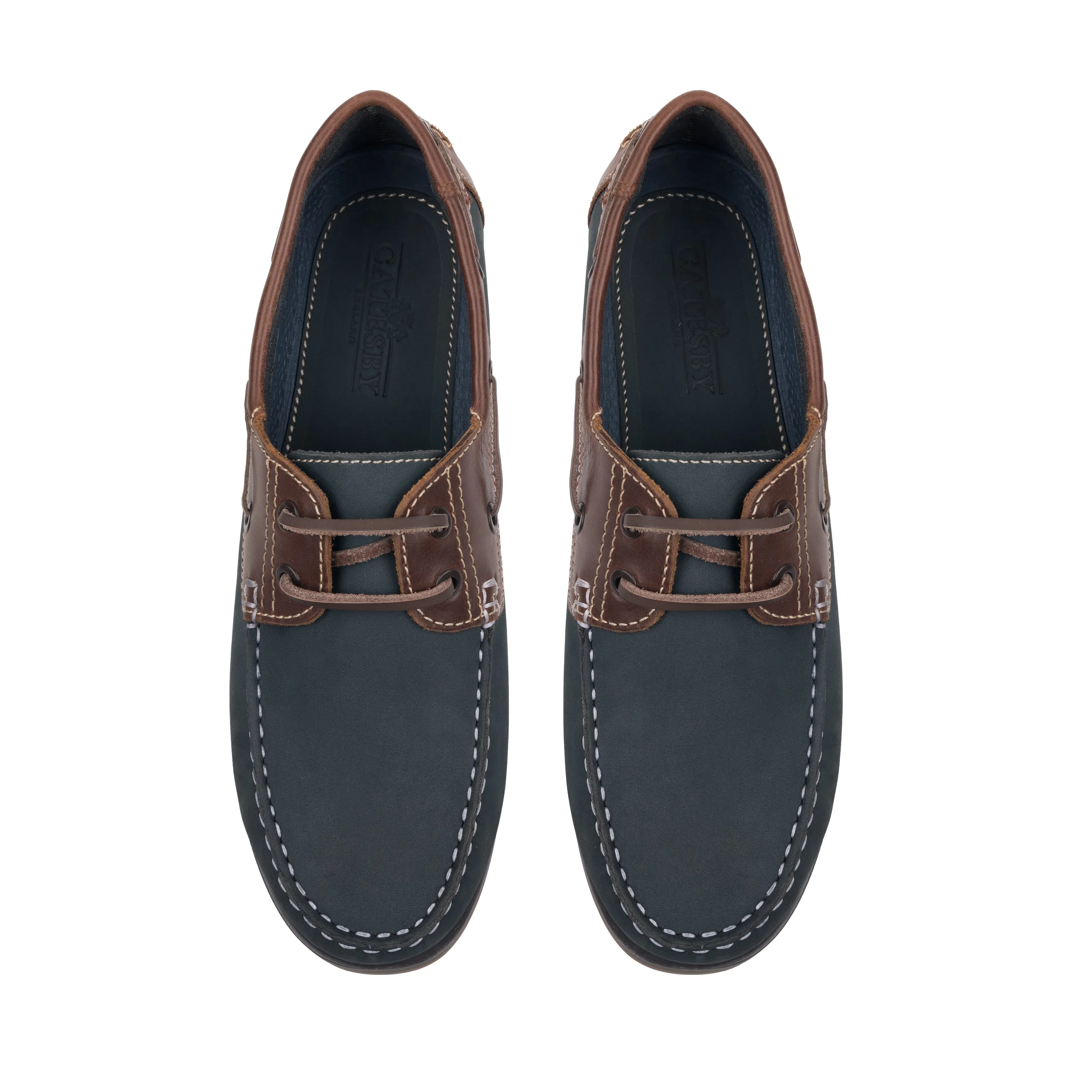 Hector Men's Moccasin Boat Shoes - NAVY BROWN