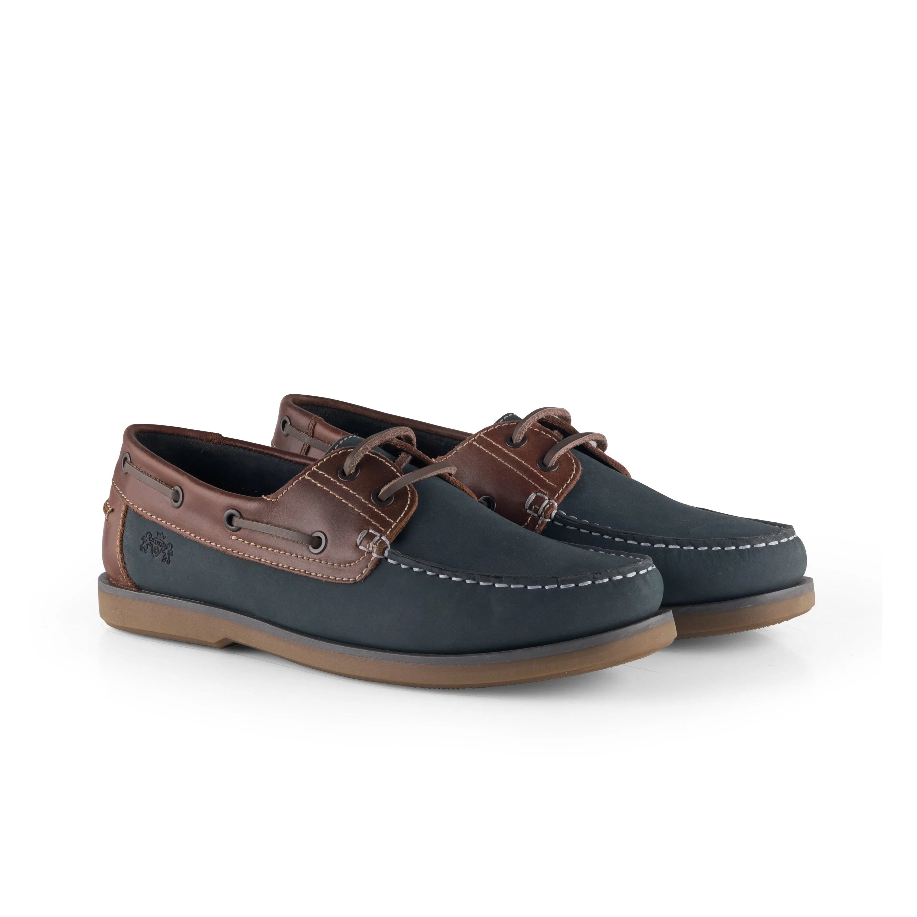 Hector Men's Moccasin Boat Shoes - NAVY BROWN