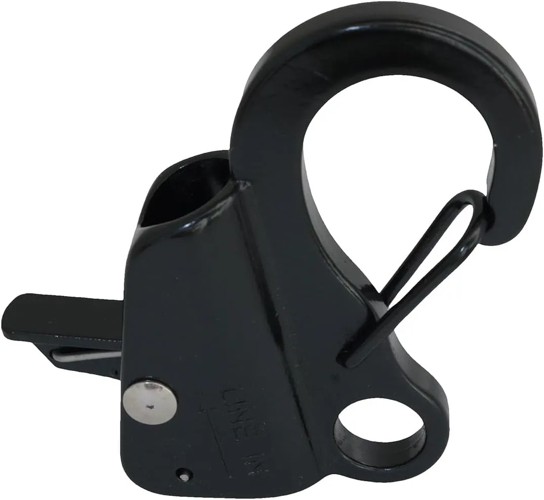 heyous Stainless Steel Black Boat Anchor Hook 3/8inch Yacht Boat Rope Threading Hook Fender Adjustment Sliding Rope Threading Hook Knotless Anchor System