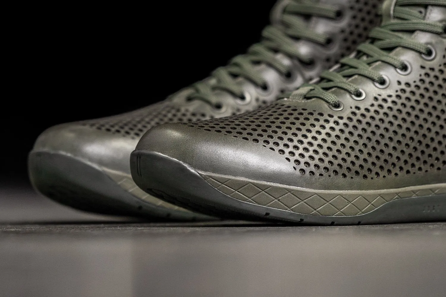 HIGH-TOP MOSS LEATHER TRAINER (MEN'S)