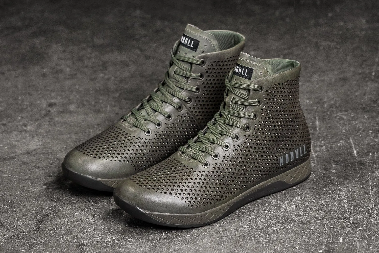 HIGH-TOP MOSS LEATHER TRAINER (MEN'S)