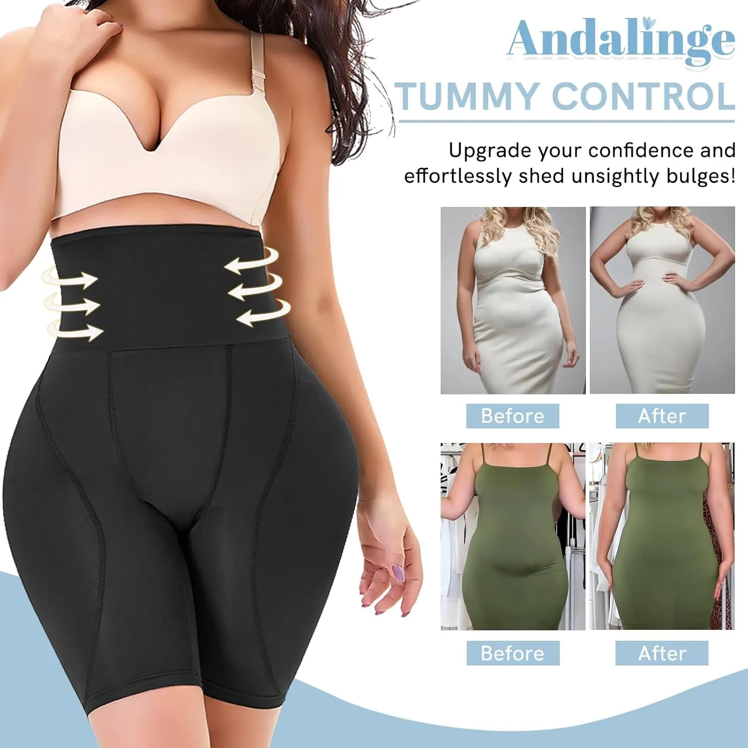 Hip Pads for Women Shapewear Butt Lifter Shaper with Butt Pads Hip Padded Shapewear Enhancer to Make Butt Bigger