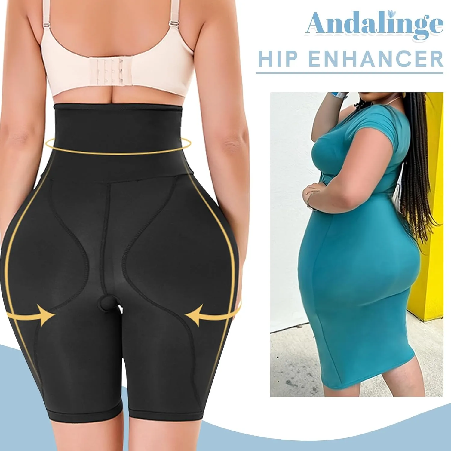 Hip Pads for Women Shapewear Butt Lifter Shaper with Butt Pads Hip Padded Shapewear Enhancer to Make Butt Bigger