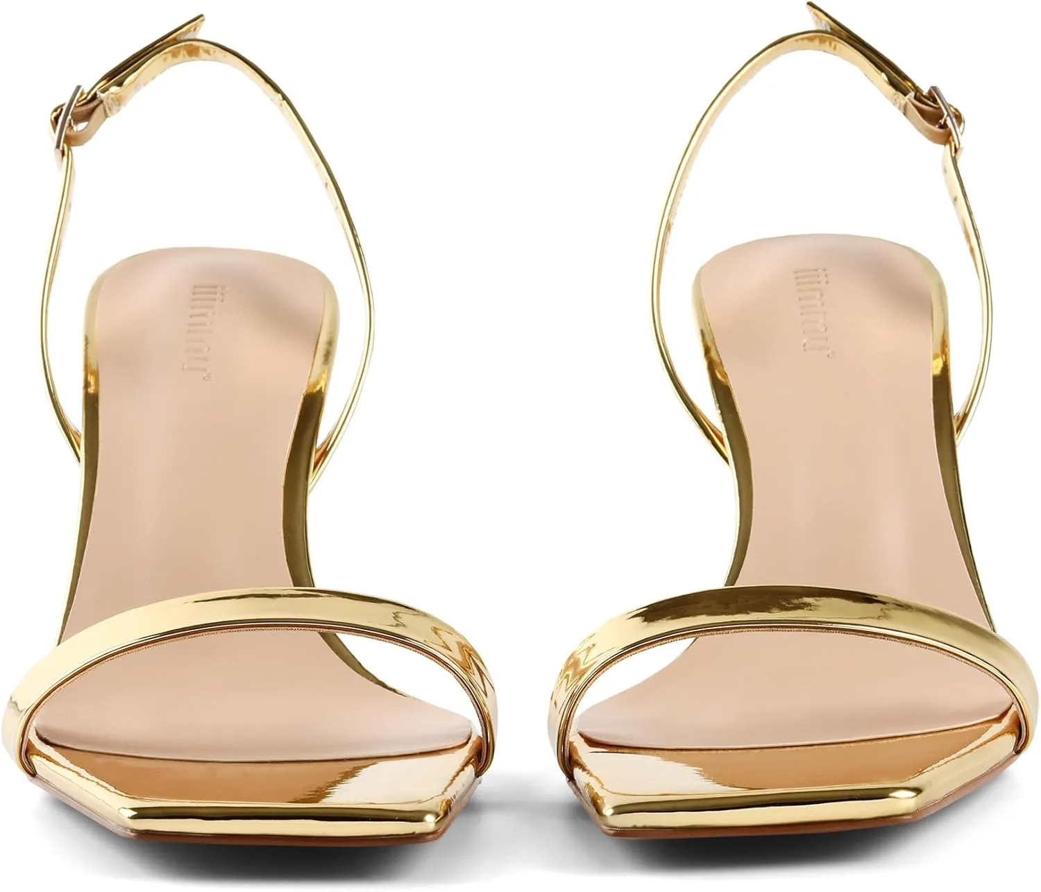 iiimmu Women's 3-Inch Stiletto Heeled Sandals, Square Open Toe Slingback, Cute and Sassy Summer Patent Leather Heels