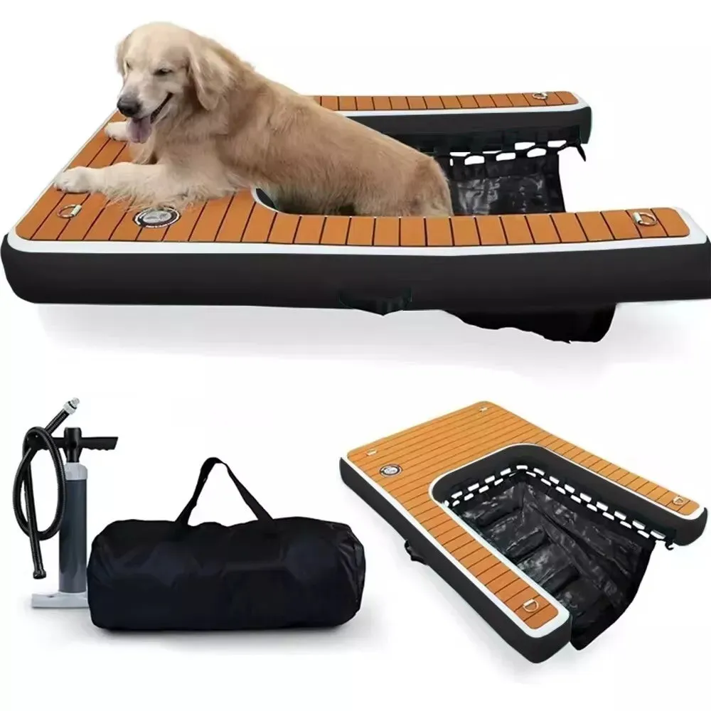 Inflatable Dog Ramp Dock Platform with Non-Slip EVA Foam