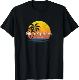 Isle of Palms SC Vintage Palm Tree Sunset T-Shirt