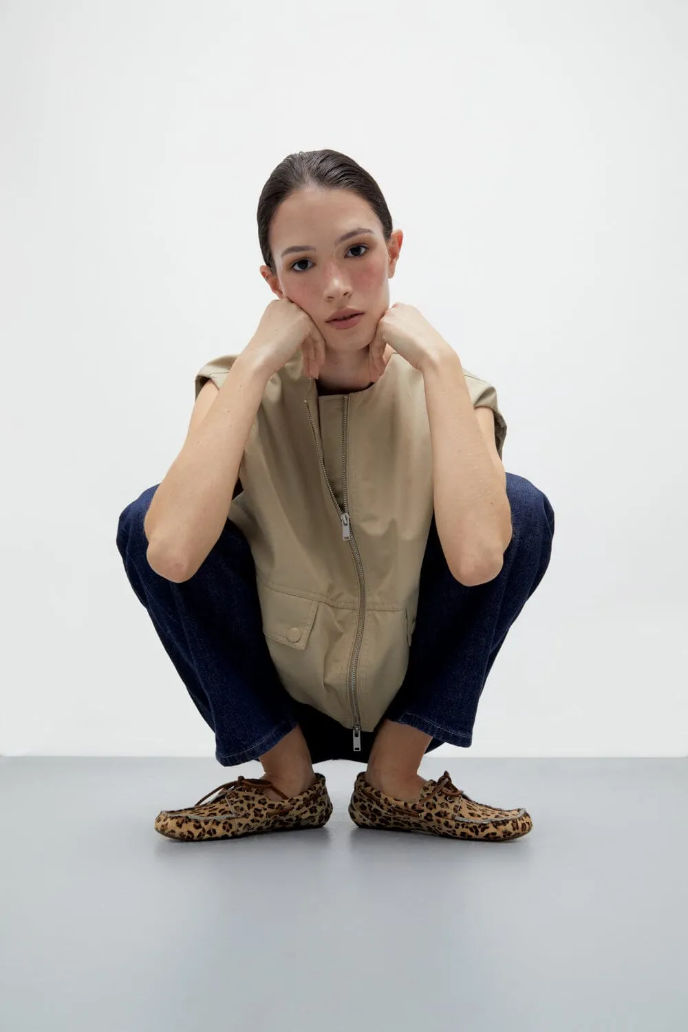 Ivy loafers in Leopard print Calf Hair