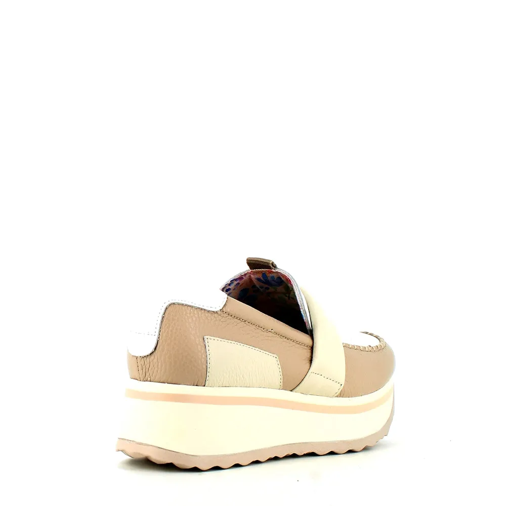 Jose Saenz Wedge Loafer Beige White