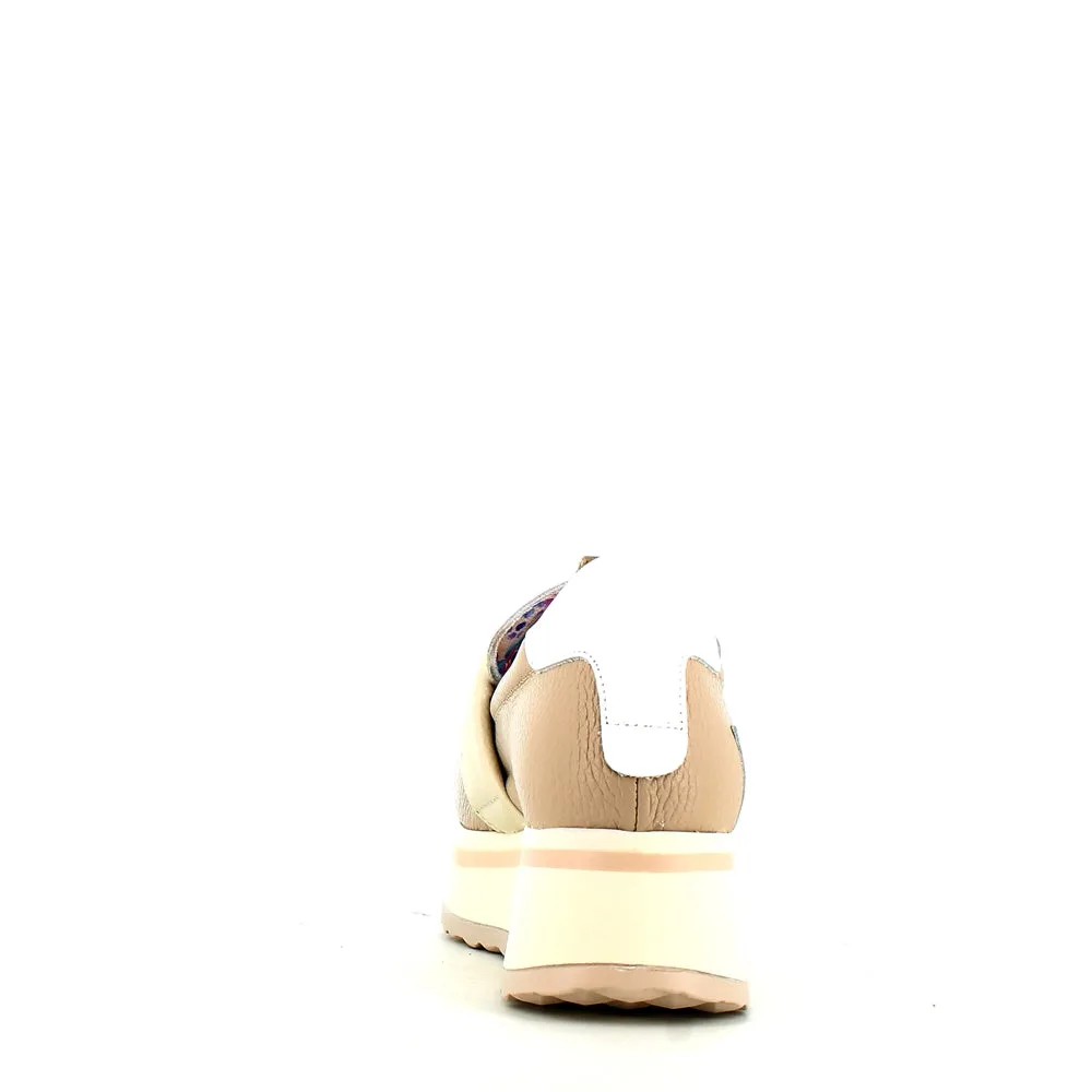 Jose Saenz Wedge Loafer Beige White