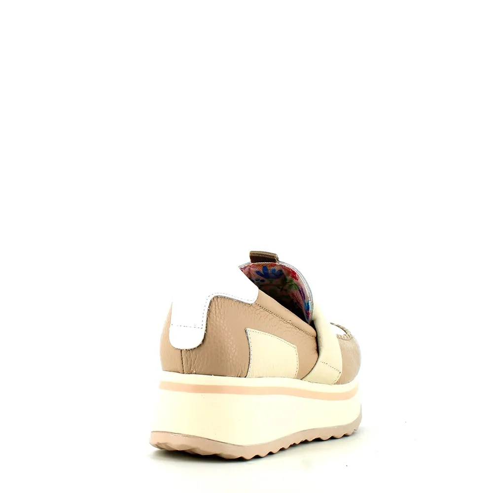 Jose Saenz Wedge Loafer Beige White