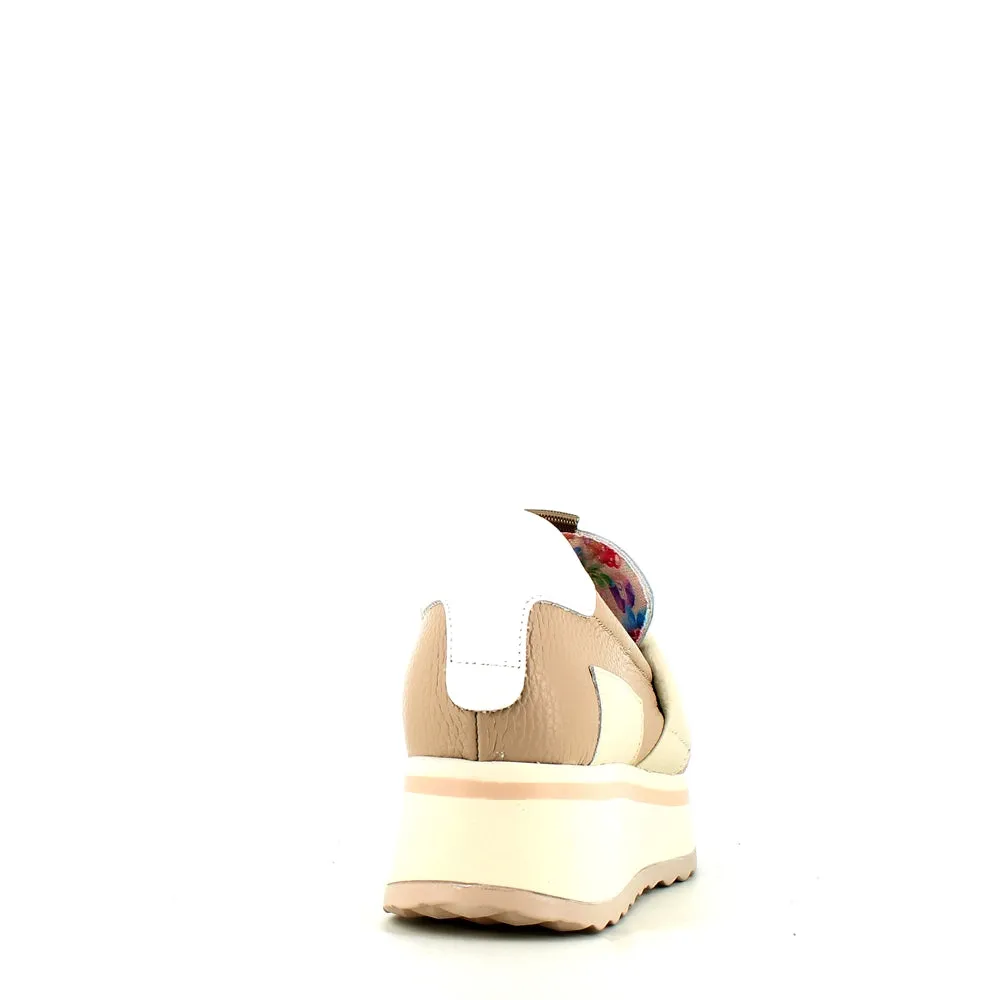 Jose Saenz Wedge Loafer Beige White