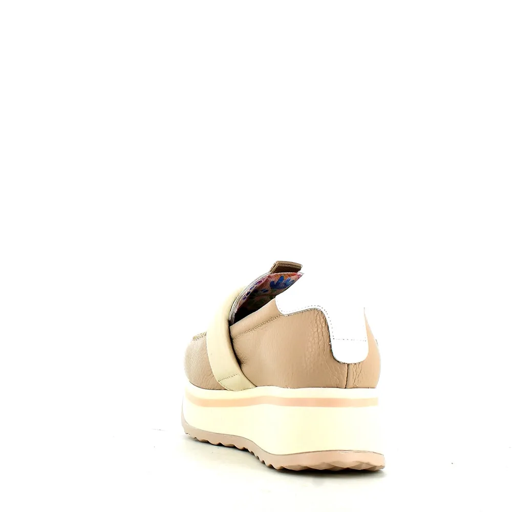 Jose Saenz Wedge Loafer Beige White
