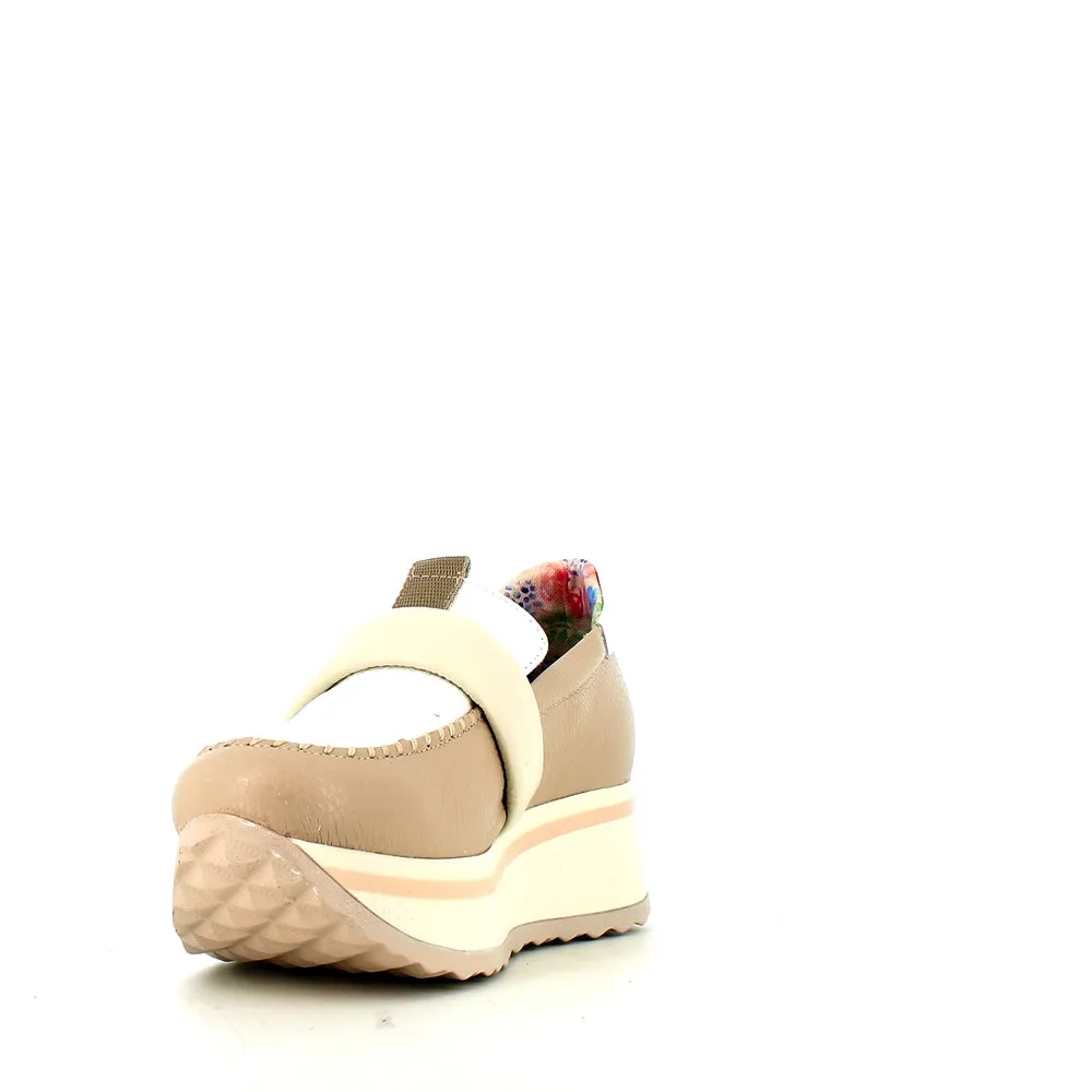 Jose Saenz Wedge Loafer Beige White