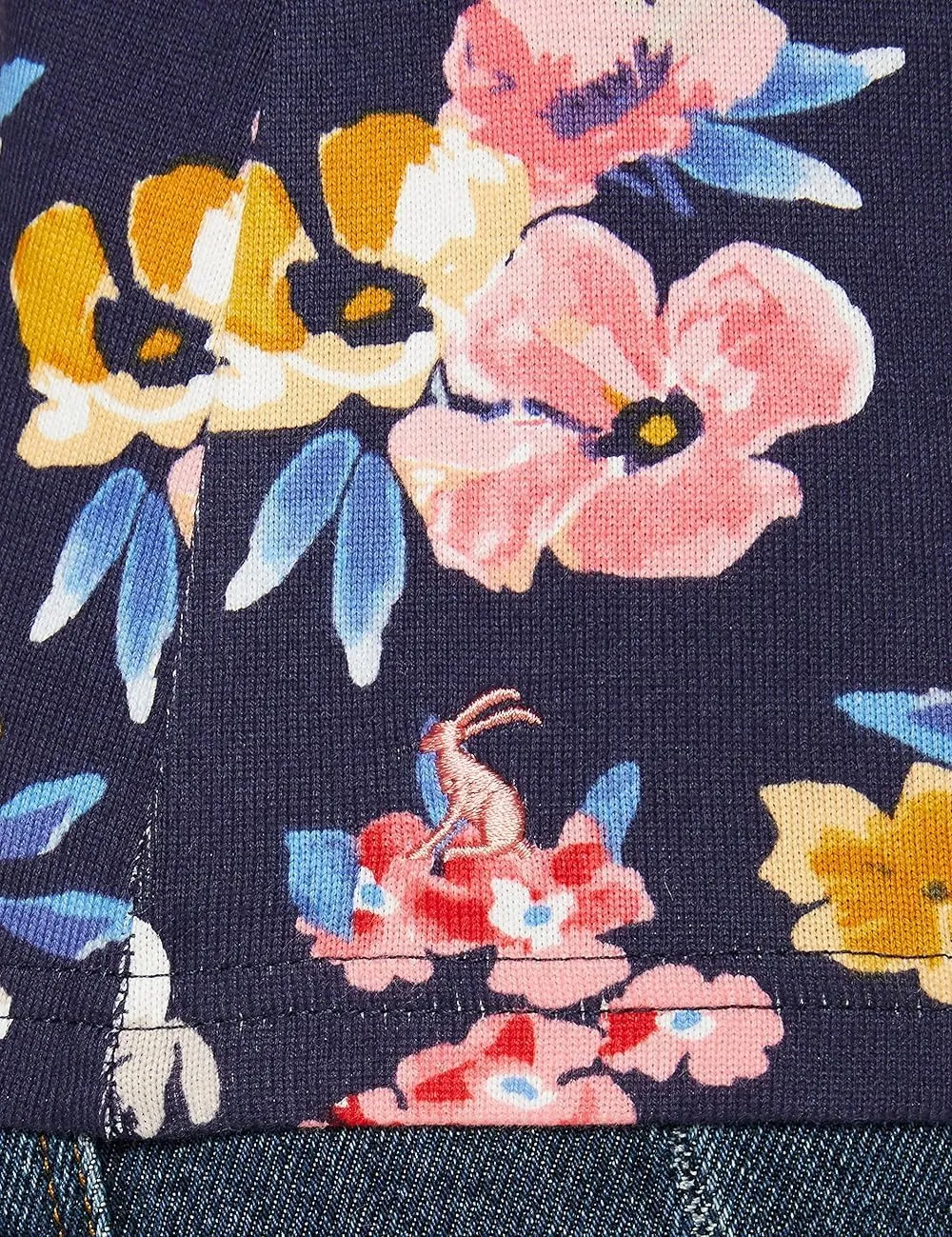Joules Women's Harbour Print Long Sleeve Jersey Top, Navy Floral