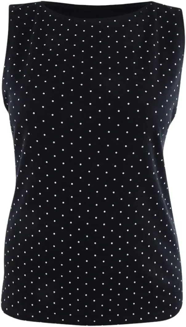 Karen Scott Dotted Boat-Neck Shell