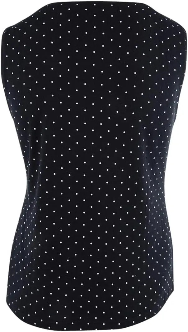 Karen Scott Dotted Boat-Neck Shell