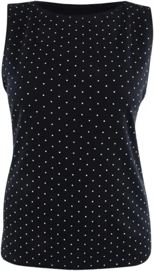 Karen Scott Dotted Boat-Neck Shell