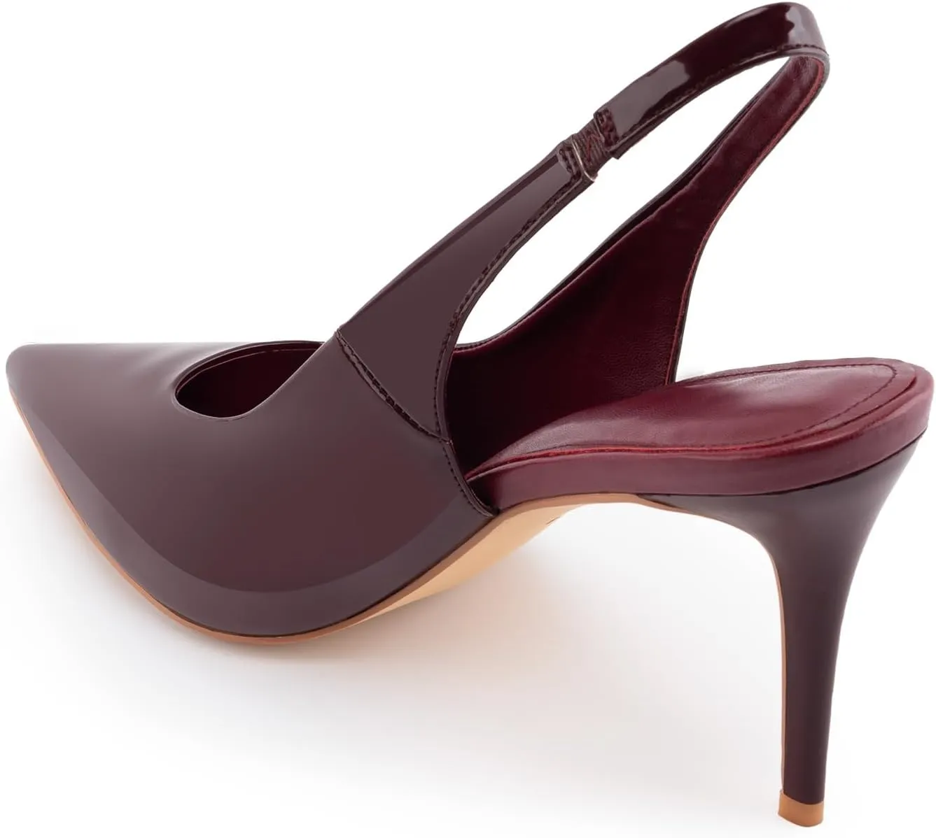KaroNairy Stiletto Heels for Women Pointed Toe Slingback Heels Closed Toe mid Heel Wedding Dress Pumps Shoes with Buckles