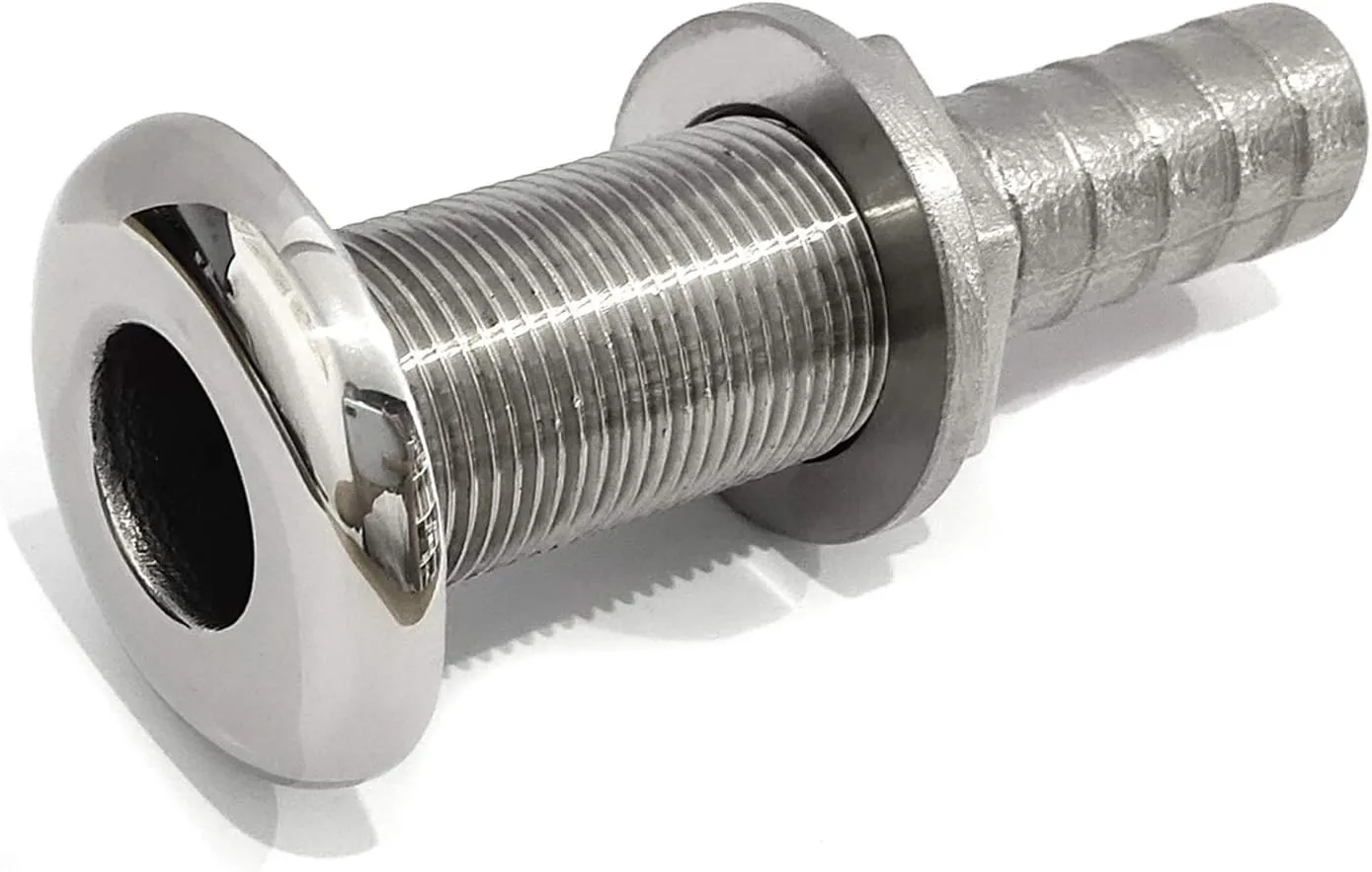 keehui 316 Stainless Steel DurableStandard Length Thru-Hull Fitting w/Nut &Gasket Boat Plumbing Fittings for Boats, Yachts, Marine