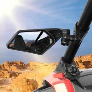 KEMIMOTO UTV Side Mirrors, Upgraded Adjustable UTV Mirrors for 1.75"-2" Round Roll Bar Compatible with Polaris RZR Kawasaki Teryx Mule Pioneer Talon Gator CFMOTO Rhino YXZ