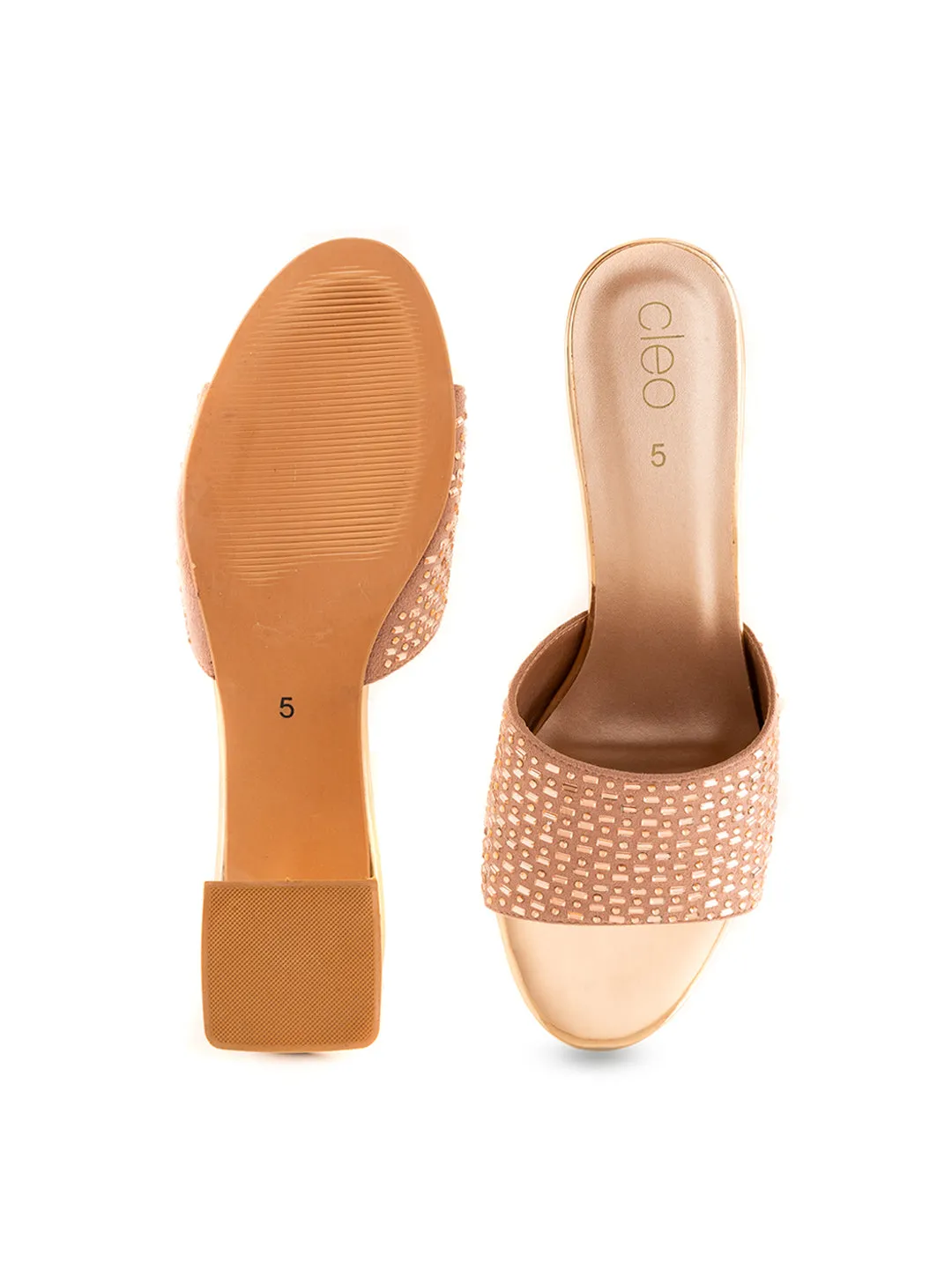 Khadim Cleo Block Heel Mule Slip On Sandal for Women