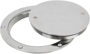 KIMISS Deck Plate, 6in Deck Plate Hatch Cover Round 316 Stainless Steel Waterproof Anti Slip Mirror Polished Surface