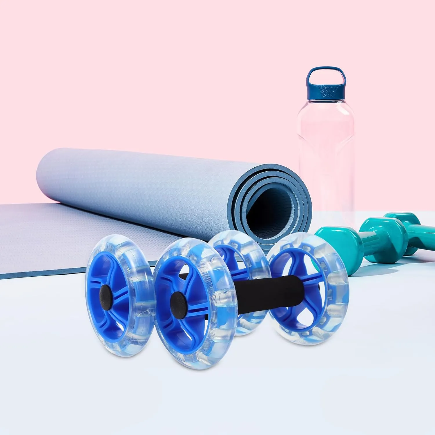 Kisangel Exercise Roller Weight Loss Equipment Exercise Abdominal Roller Ab Exercise Roller Hand Weights Dumbbell Yellow Fitness Exercise Device Fitness Wheel Wire Wheel