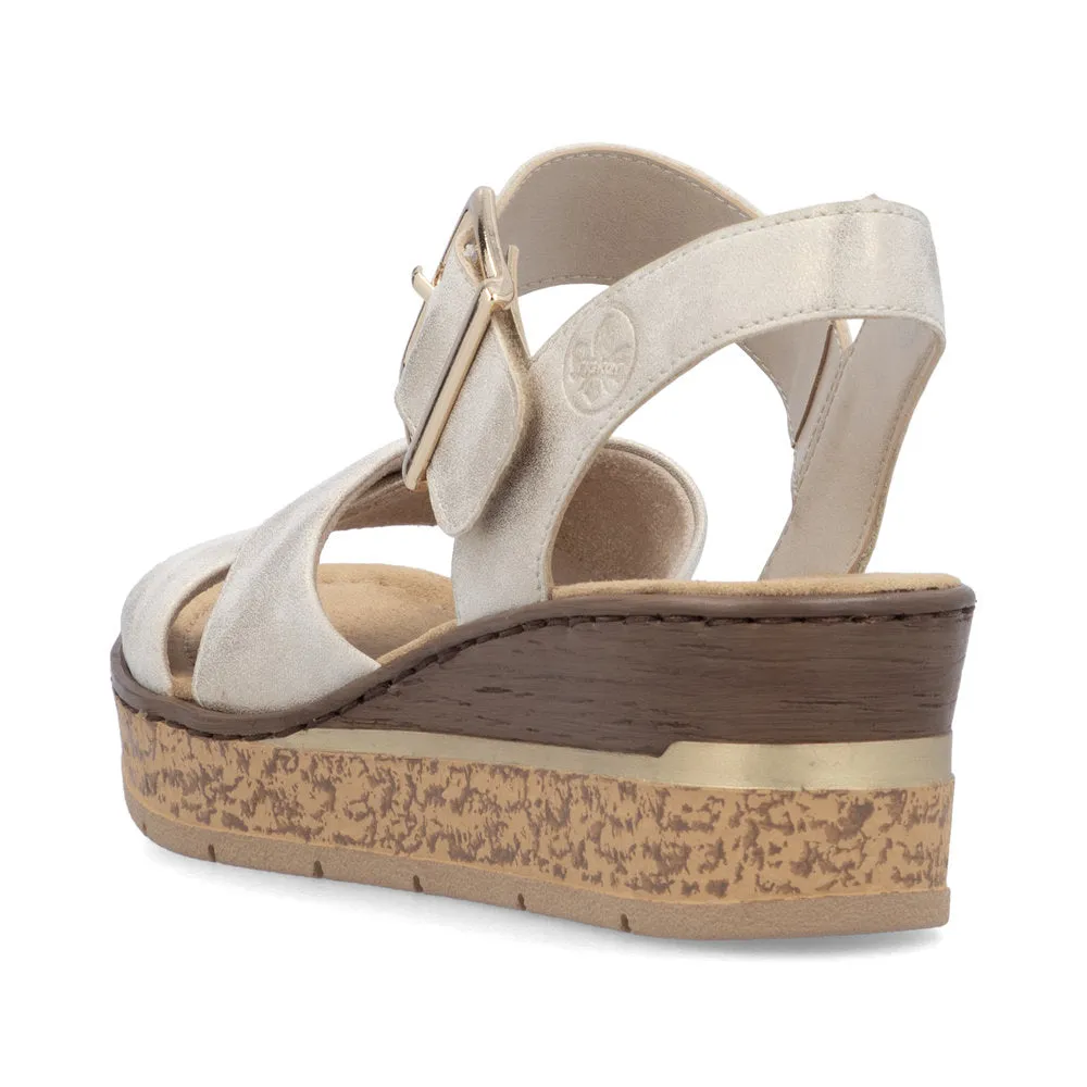 Ladies 63795 - Ladies Wedge Sandal in Beige