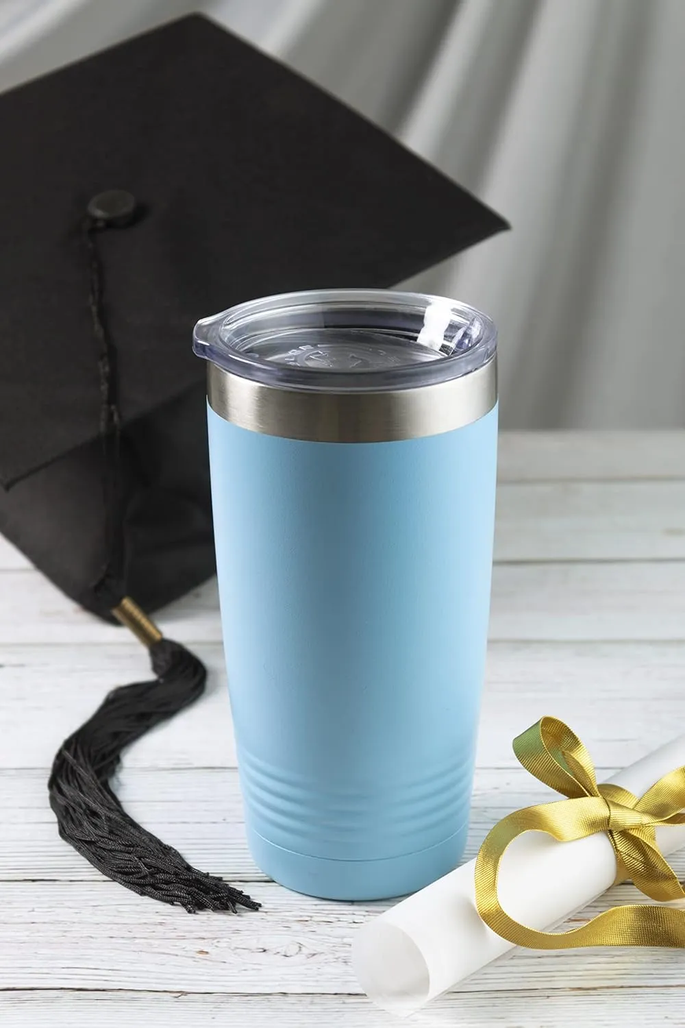 LaserGram 20oz Vacuum Insulated Tumbler Mug, Boat Anchor, Personalized Engraving Included (Dark Blue)