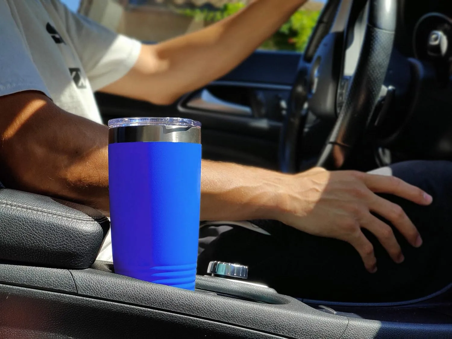 LaserGram 20oz Vacuum Insulated Tumbler Mug, Boat Anchor, Personalized Engraving Included (Dark Blue)