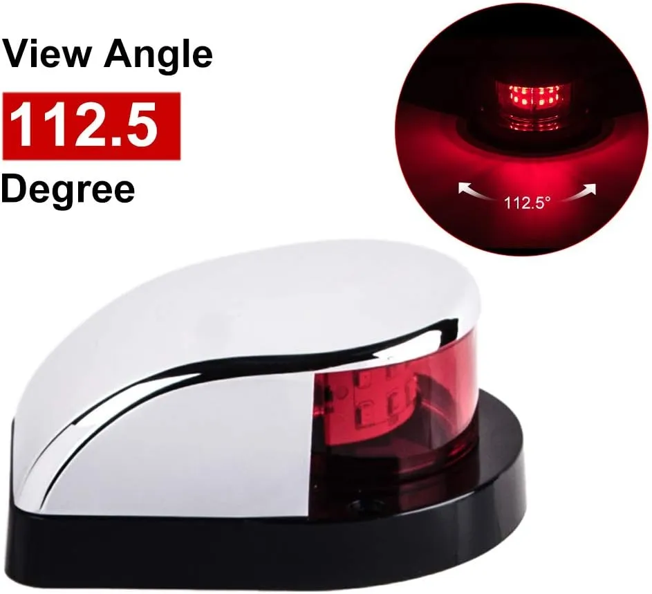 LED Boat Navigation Light Red and Green LED Marine Navigation Light Boat Bow Light for Pontoon and Small Boat (Silver New Version)
