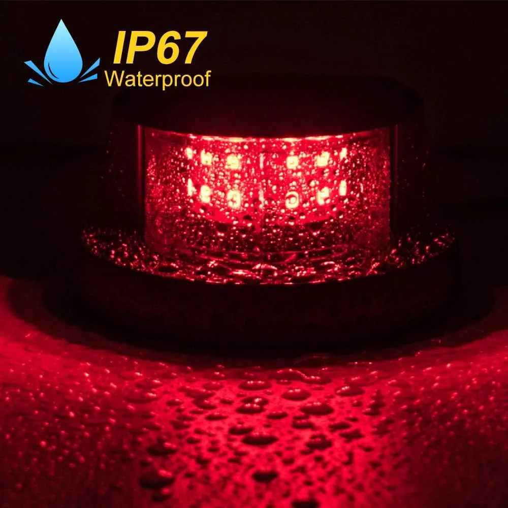 LED Boat Navigation Light Red and Green LED Marine Navigation Light Boat Bow Light for Pontoon and Small Boat (Silver New Version)