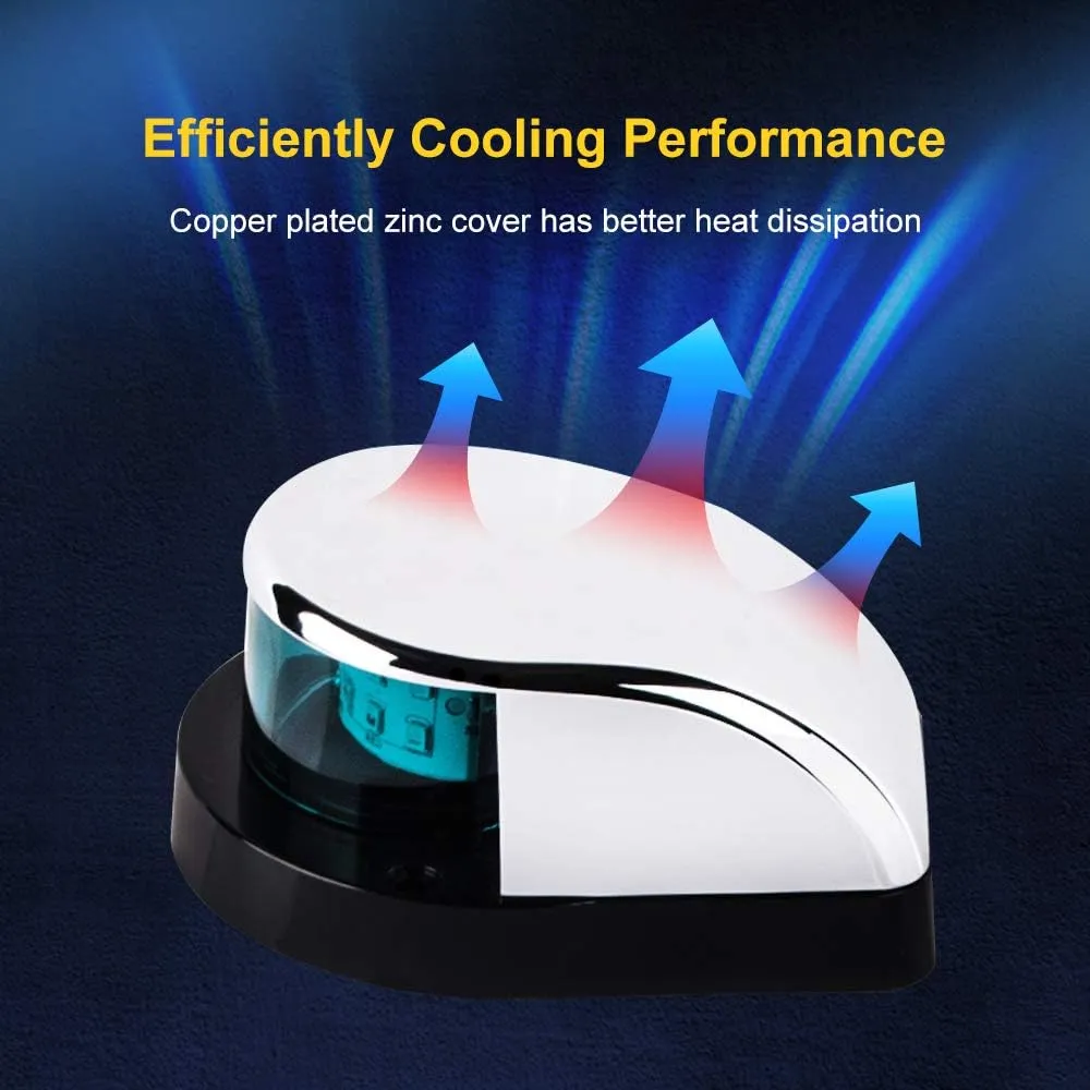 LED Boat Navigation Light Red and Green LED Marine Navigation Light Boat Bow Light for Pontoon and Small Boat (Silver New Version)