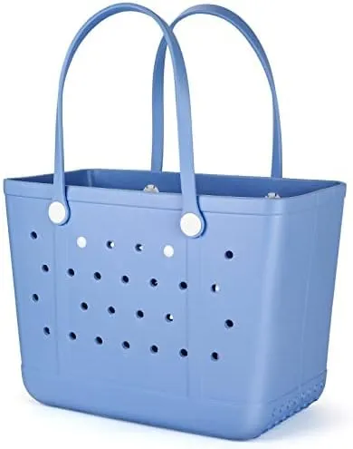Lightweight Rubber Beach Bag X Large Tote Bag for Waterproof, Durable Open Handbag for Boat Pool Sports Gym