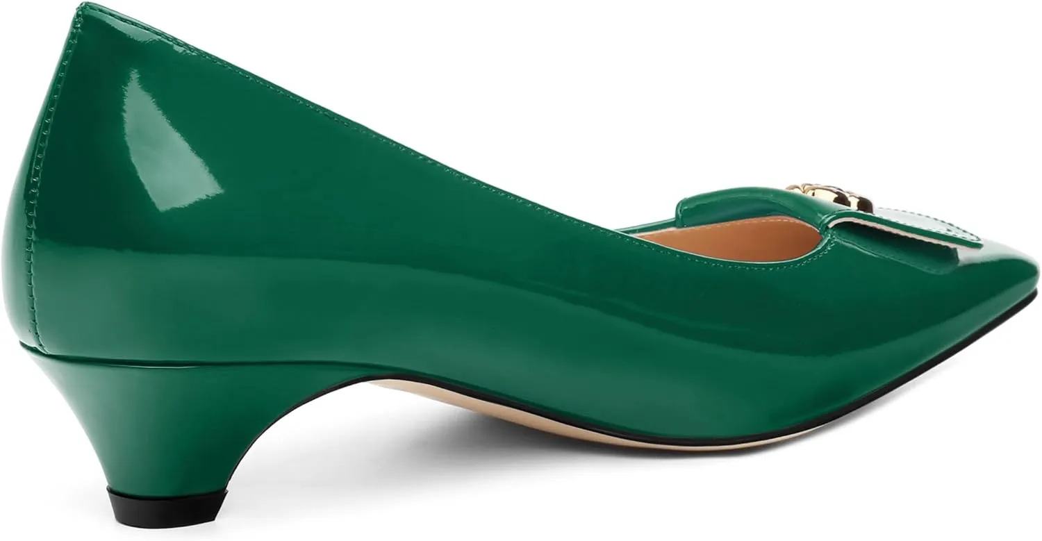 Low Heel Kitten Heel Shoes for Women. The Small Square Shaped Toe Cap is Classic and Fashionable, and They are Suitable for Various Occasions. 1.4 inches