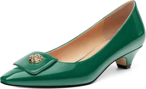 Low Heel Kitten Heel Shoes for Women. The Small Square Shaped Toe Cap is Classic and Fashionable, and They are Suitable for Various Occasions. 1.4 inches