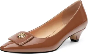 Low Heel Kitten Heel Shoes for Women. The Small Square Shaped Toe Cap is Classic and Fashionable, and They are Suitable for Various Occasions. 1.4 inches