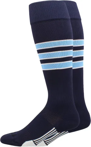 MadSportsStuff Dugout Baseball Socks and Softball Socks with Stripes for Boys, Girls, Men and Women Long Over the Calf
