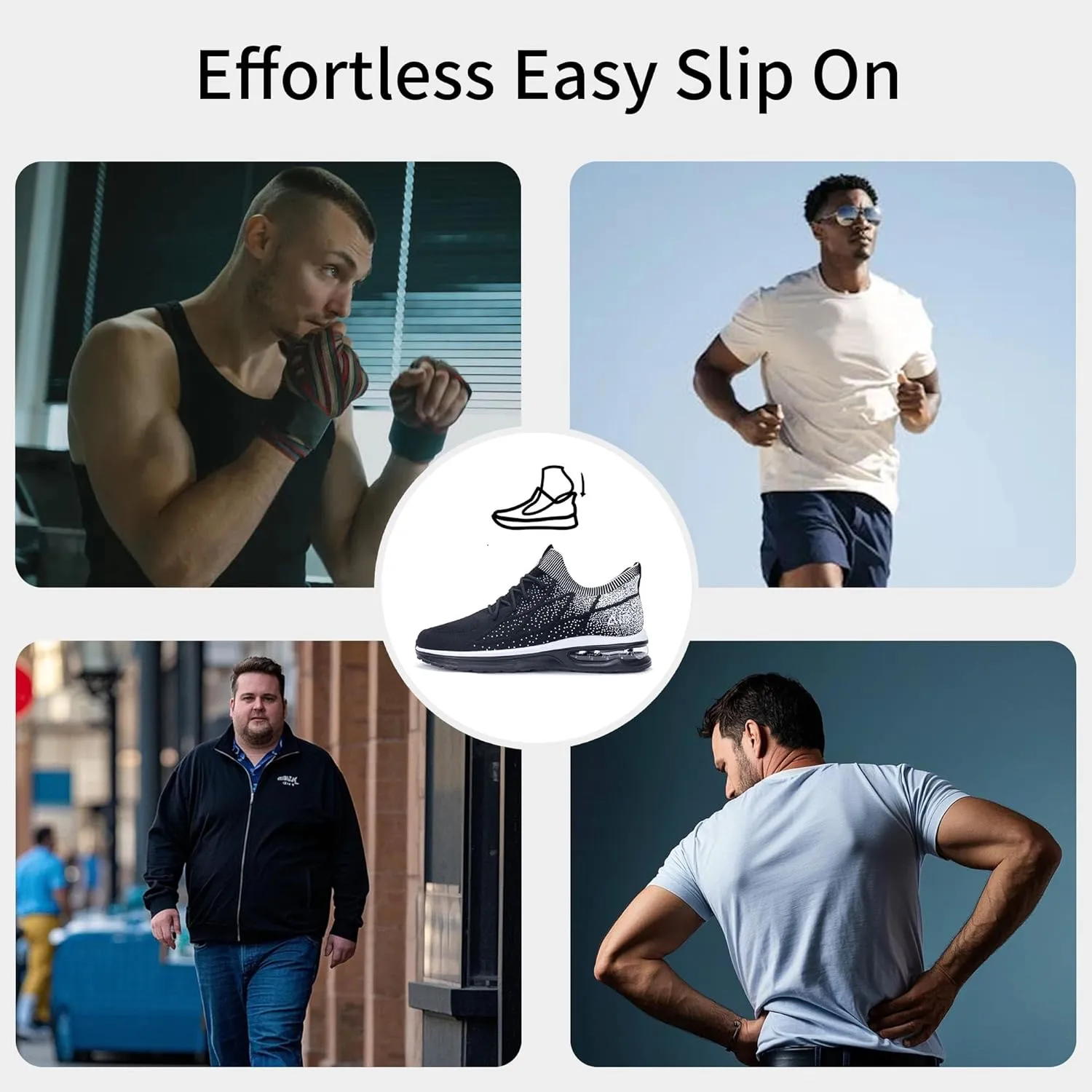 MAFEKE Mens Air Running Shoes Slip On Tennis Sneakers Lightweight Athletic Gym Jogging Fitness Sport Walking Shoes US 7-13