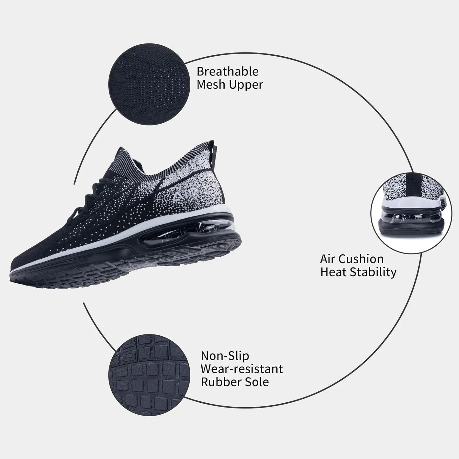MAFEKE Mens Air Running Shoes Slip On Tennis Sneakers Lightweight Athletic Gym Jogging Fitness Sport Walking Shoes US 7-13