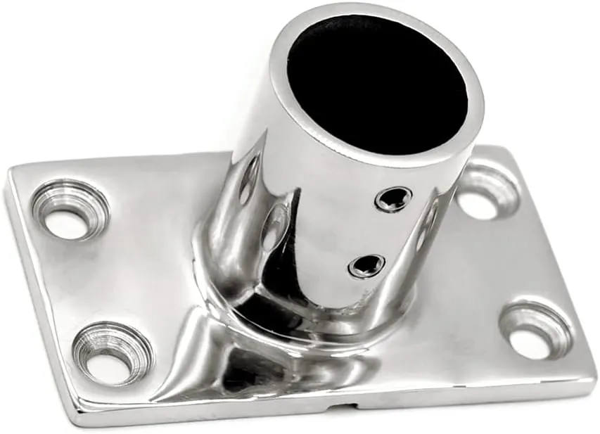 Marine Boat Rectangular Base，Heavy Dudy 316 Stainless Steel Yacht Hand Rail Fitting Rail Tube Stanchion Base Column Accessories