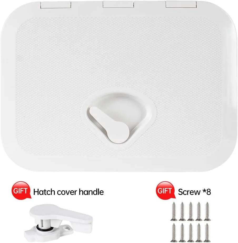 Marine Deck Access Hatch 10.63"×14.76" White/Black Rectangle Boat Hatch & Lid,Boat Deck Hatch Lids