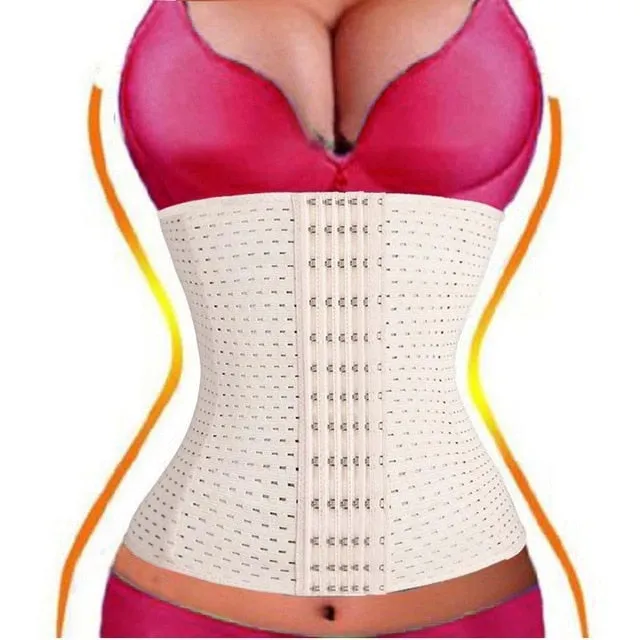 MASS21 6 Rows Hook Waist Cincher Air Hole Breathable Body Shapewear Belt Corset Cincher Trainer Girdle slimming Tummy -D